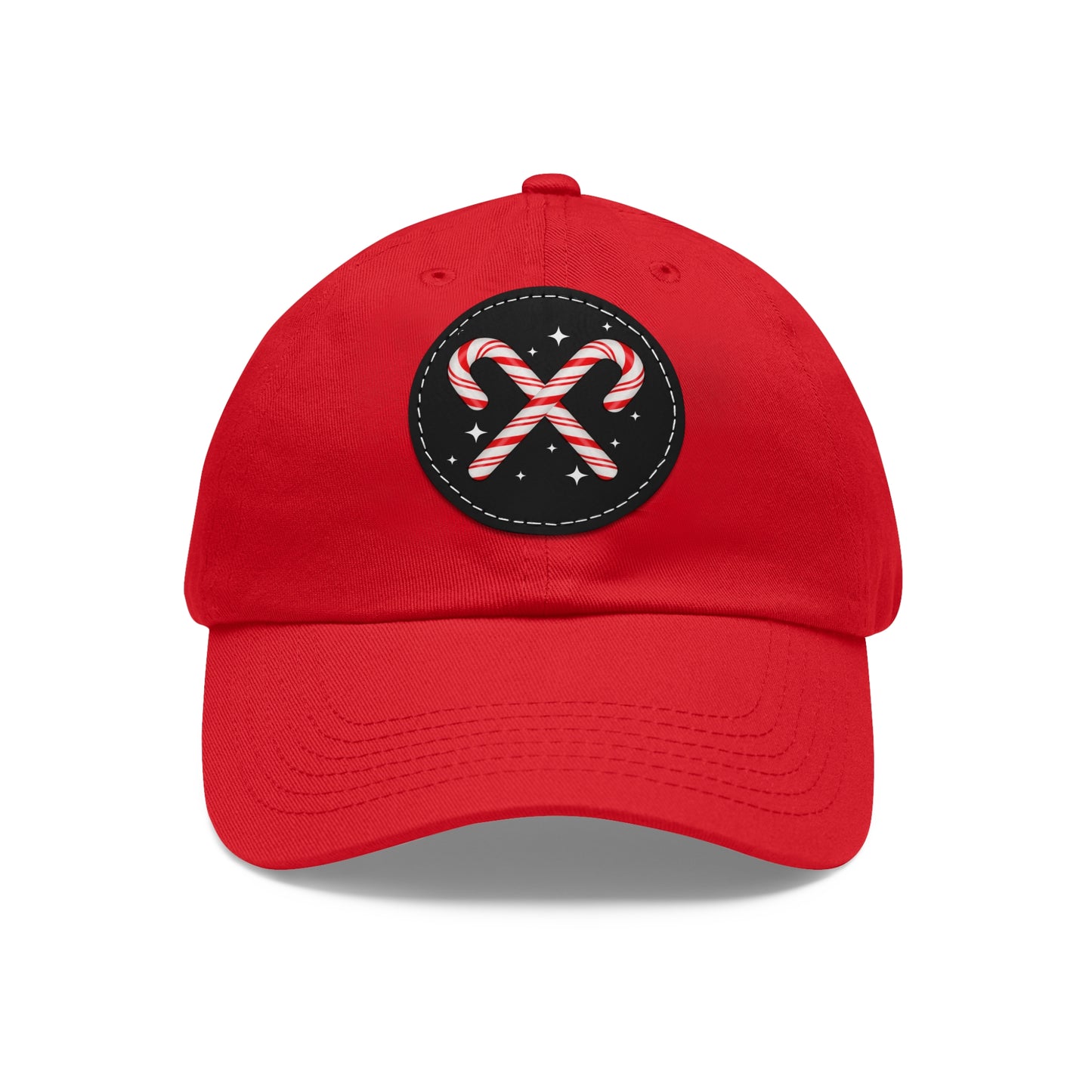 Candy Cane Hat with Leather Patch