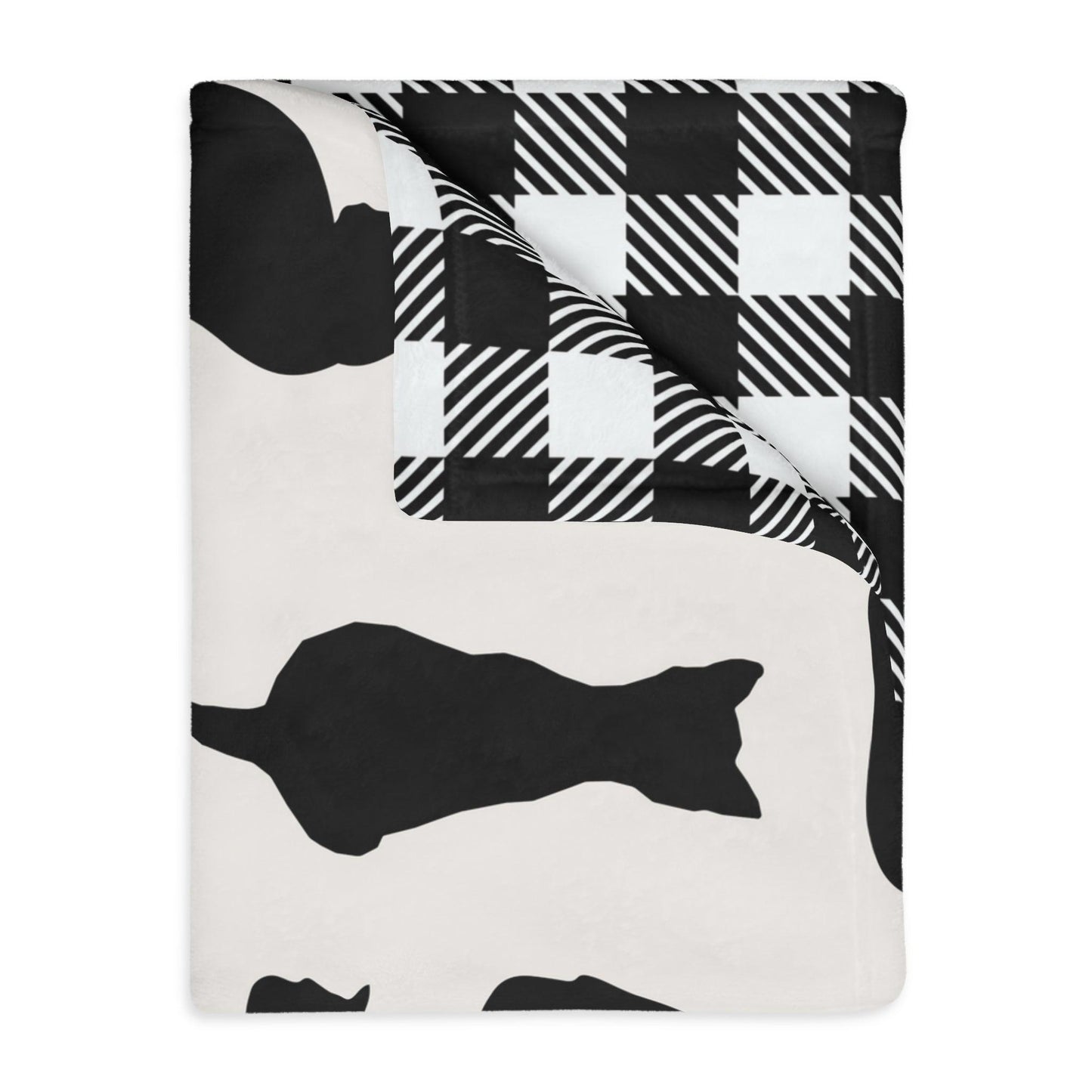 Black Cat Velveteen Minky Blanket - Deeg Family Design