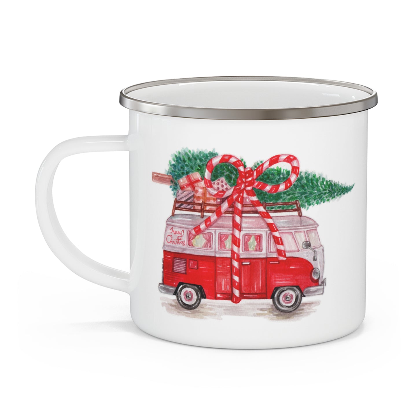 Christmas RV Enamel Camping Mug