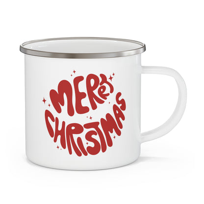 Christmas Kitty Enamel Camping Mug