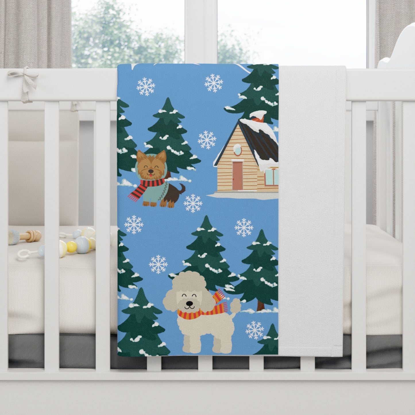 Winter Dog Soft Fleece Baby Blanket