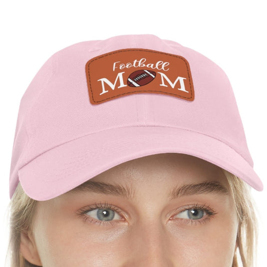 Football Mom Hat with Leather Patch