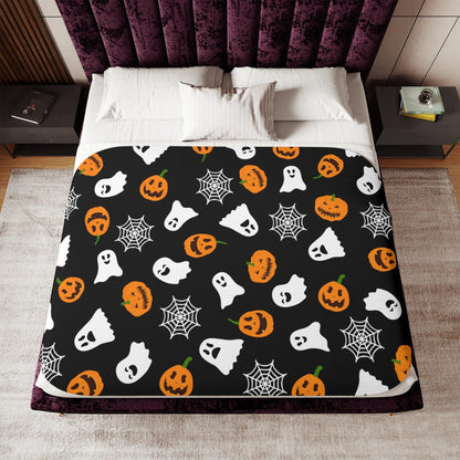 Cute Halloween Sherpa Blanket - Deeg Family Design