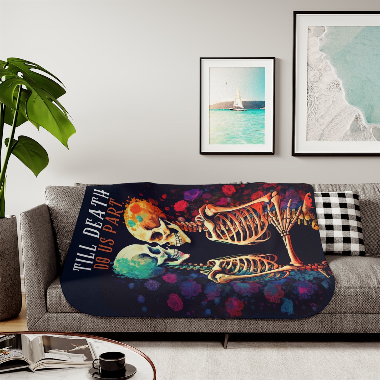 Till Death Do Us Part Skeleton Sherpa Blanket