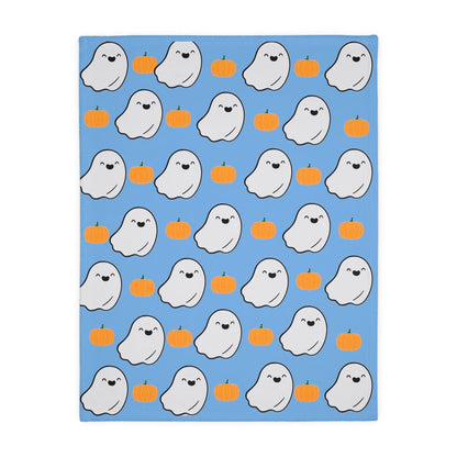 Blue Ghosts Velveteen Minky Blanket - Deeg Family Design