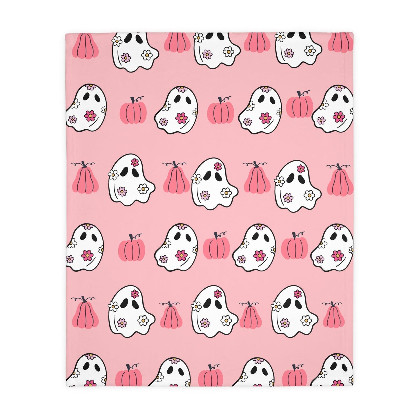 Pink Ghost Velveteen Minky Blanket - Deeg Family Design