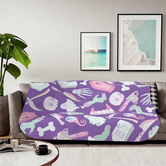 Pastel Zombie Vibes Sherpa Blanket - Deeg Family Design