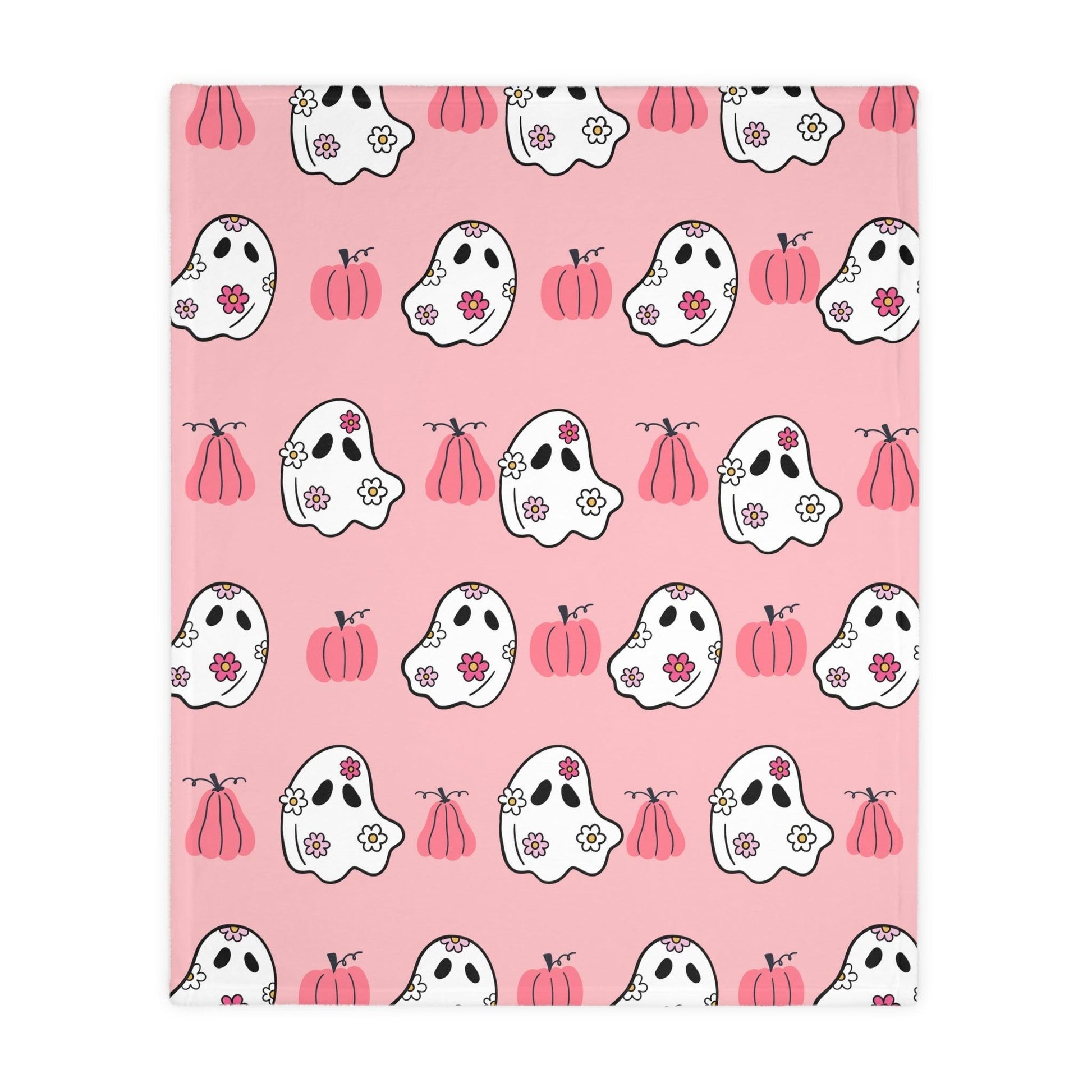 Pink Ghost Velveteen Minky Blanket - Deeg Family Design