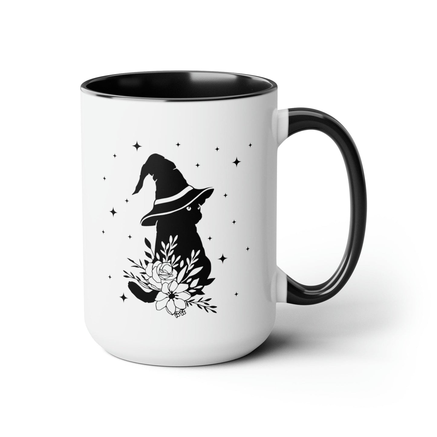 Cat Witch Two-Tone Coffee Mugs, 15oz - Deeg Family Design