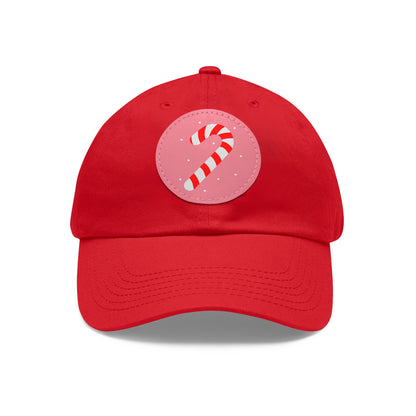 Candy Cane Hat with Leather Patch