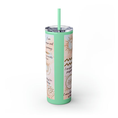 Aquarius Skinny Tumbler with Straw, 20oz