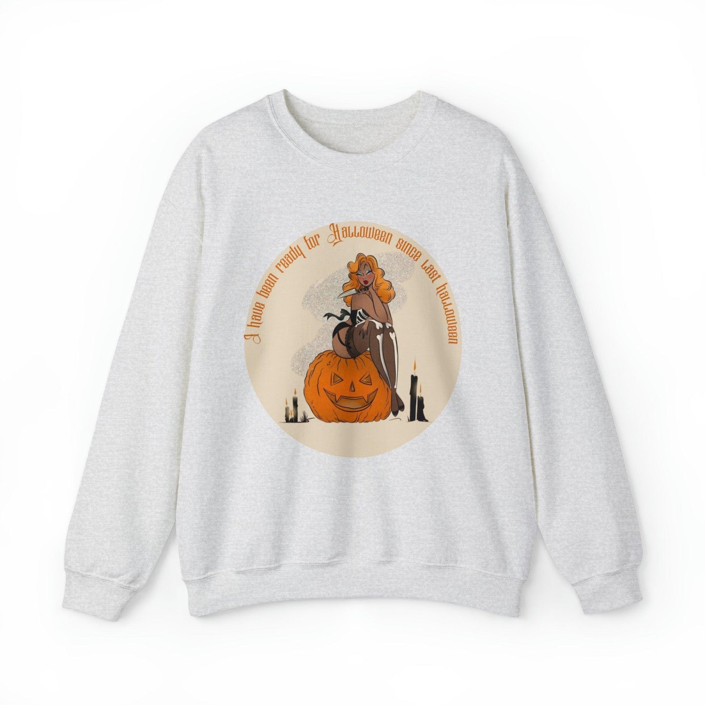 Pin Up Ready For Halloween Adult Sweatshirt - Deeg Family Design