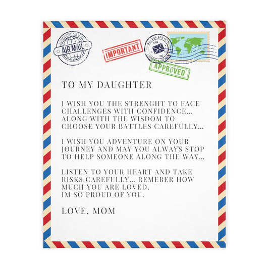 Letter To Daughter, From Mom Velveteen Minky Blanket