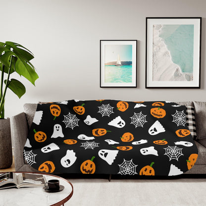 Cute Halloween Sherpa Blanket - Deeg Family Design