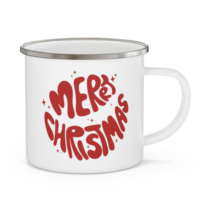 Black Santa Enamel Camping Mug