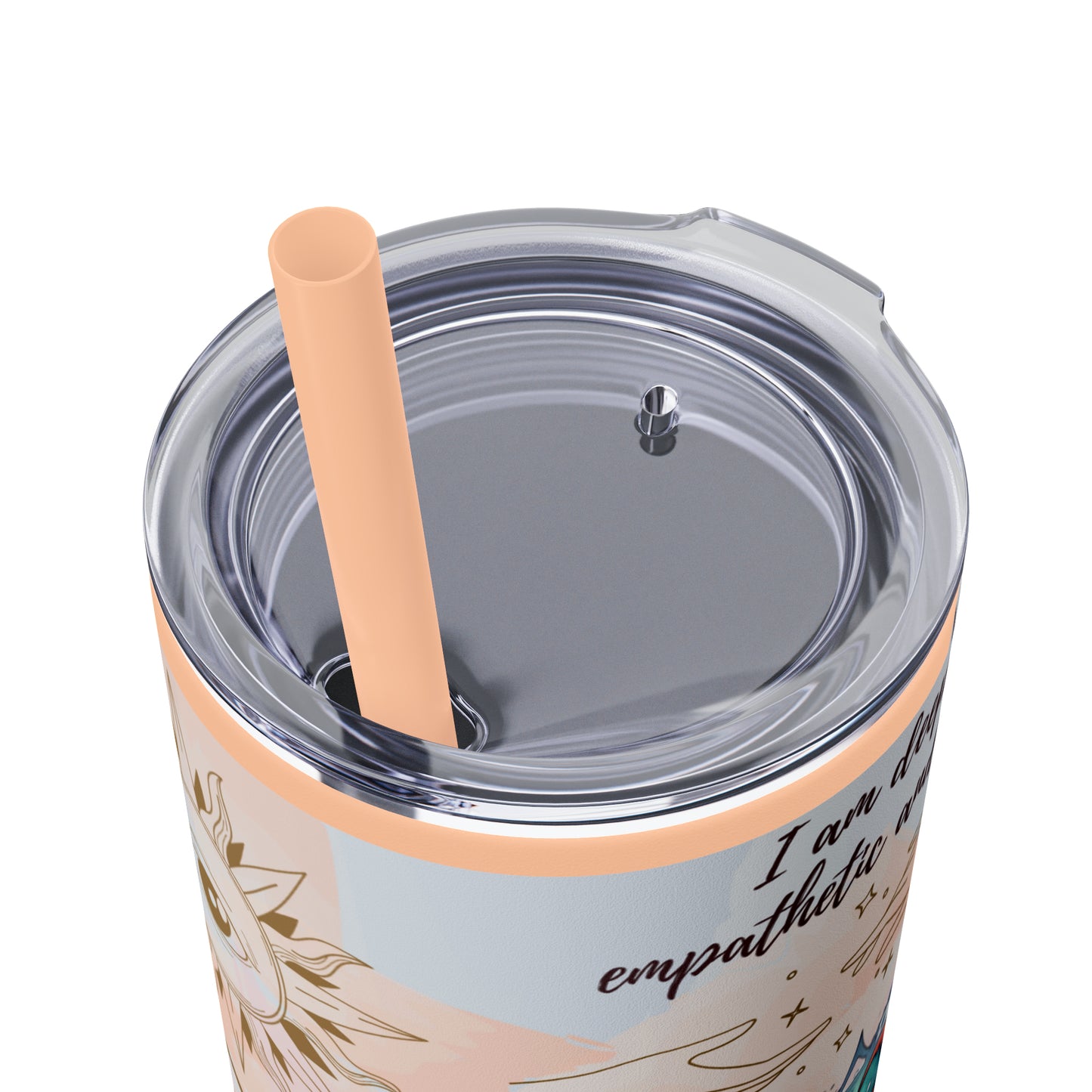 Cancer Skinny Tumbler with Straw, 20oz