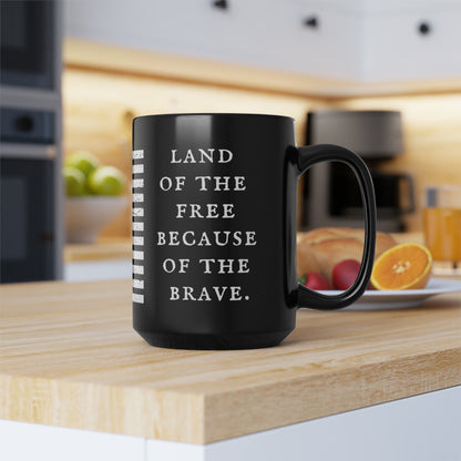 Veterans Day Black Mug, 15oz