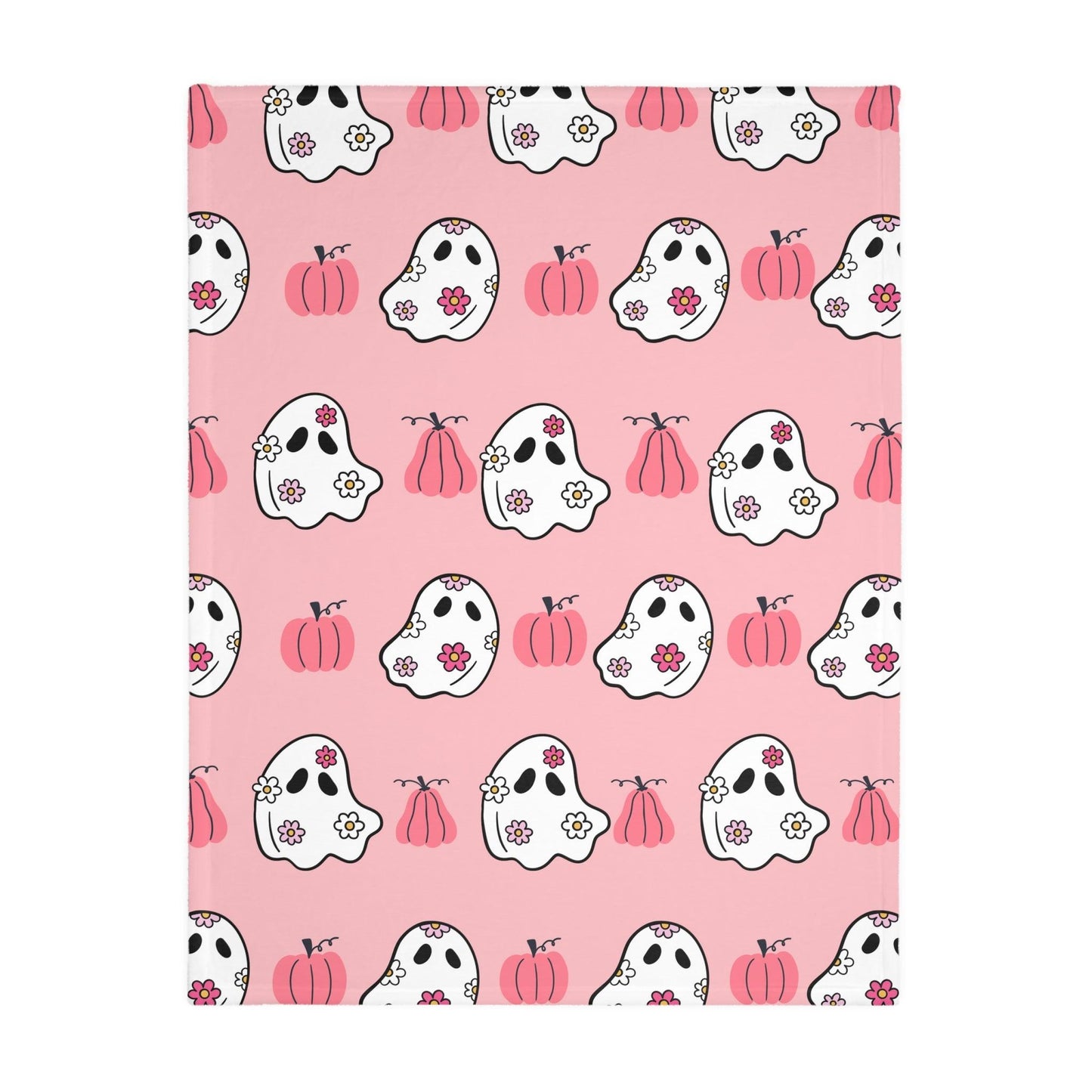 Pink Ghost Velveteen Minky Blanket - Deeg Family Design