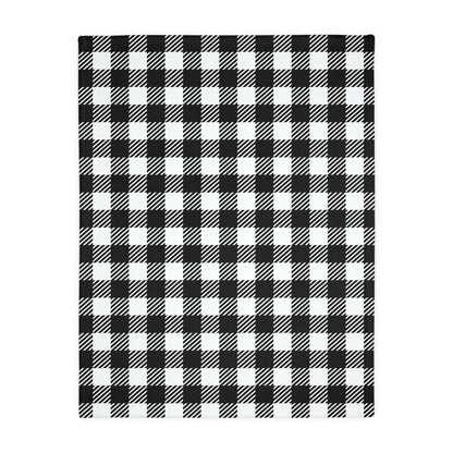 Black plaid Velveteen Minky Blanket