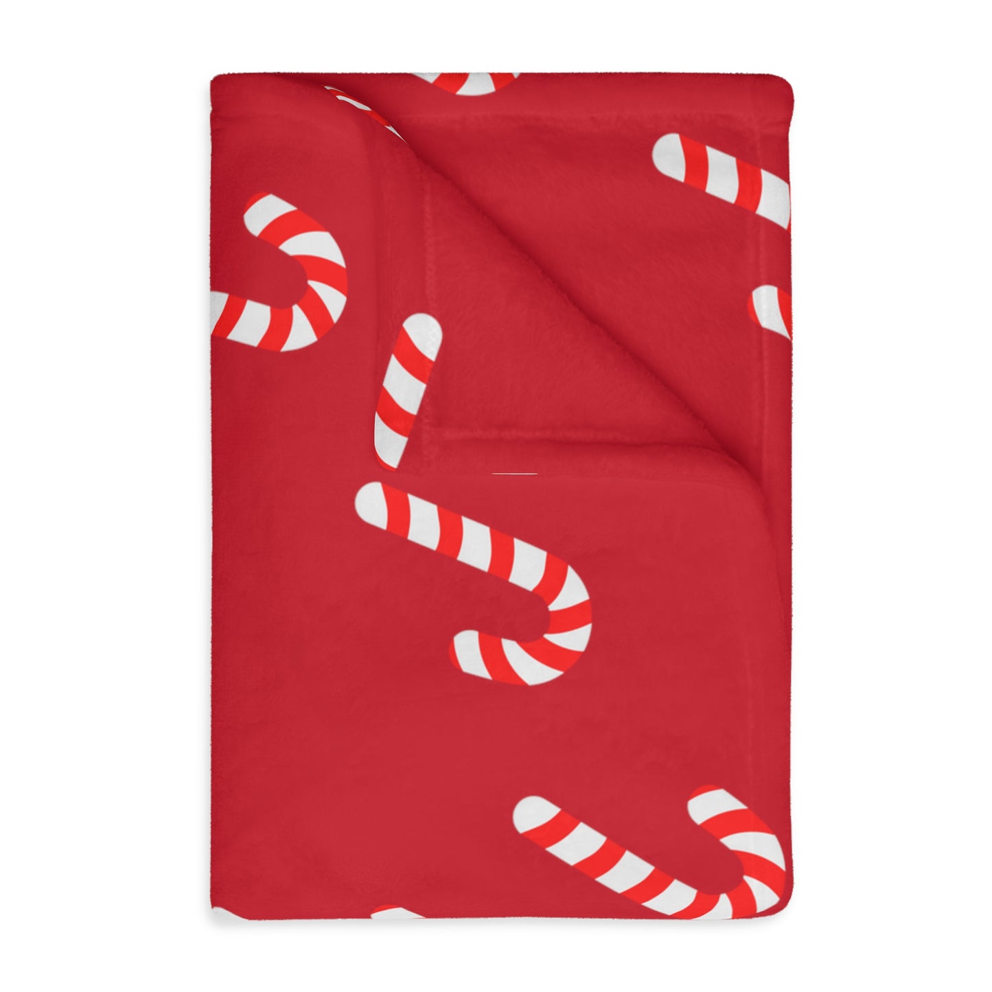 Candy Cane Velveteen Minky Blanket