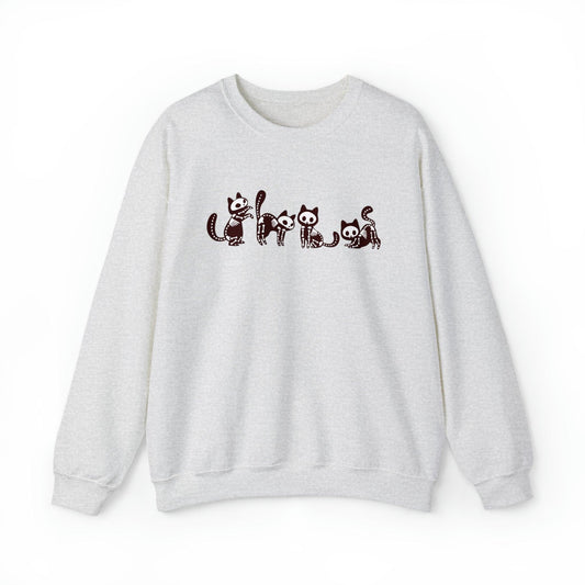 Skeleton Cats Adult Sweatshirt - Deeg Family Design