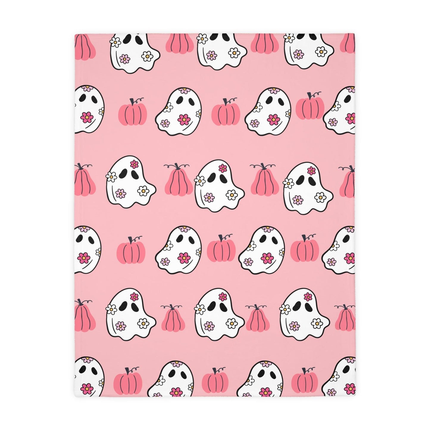 Pink Ghost Velveteen Minky Blanket - Deeg Family Design