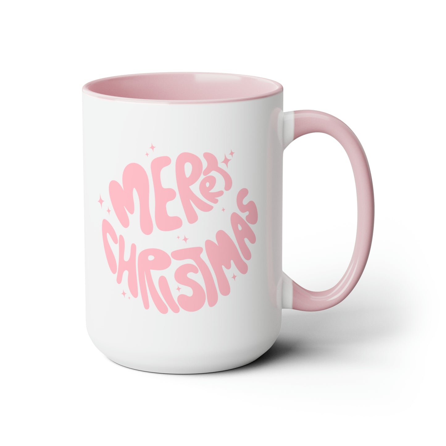 Pink Santa Two-Tone Coffee Mugs, 15oz