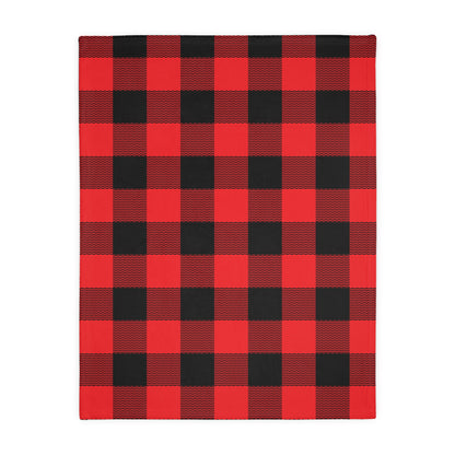 Red Buffalo Plaid Velveteen Minky Blanket