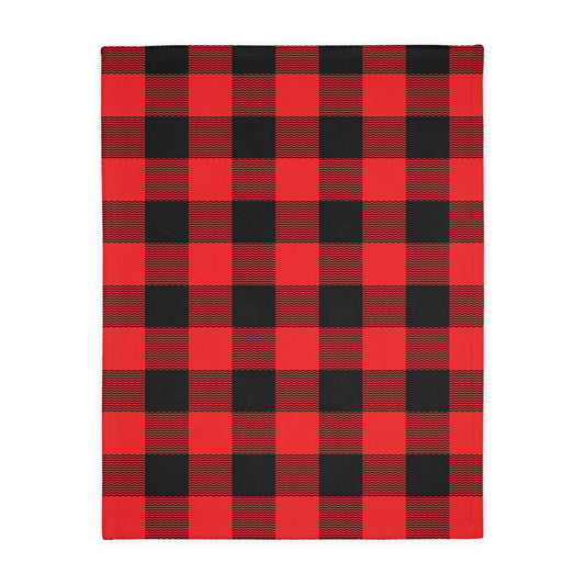 Red Buffalo Plaid Velveteen Minky Blanket