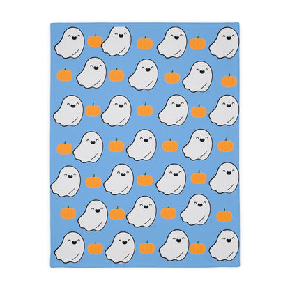 Blue Ghosts Velveteen Minky Blanket - Deeg Family Design