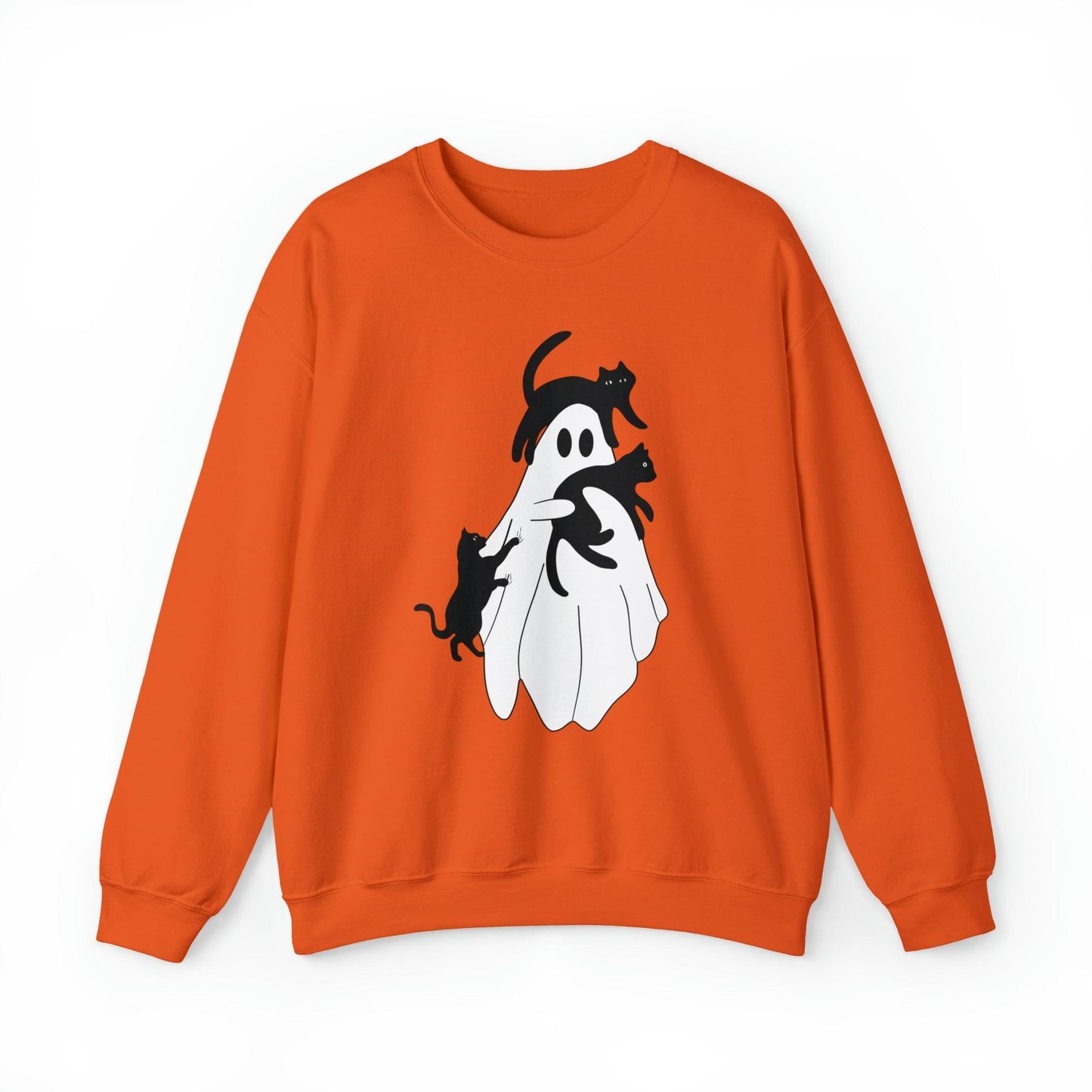 Ghost With Cats Adult Sweatshirt - Deeg Family Design