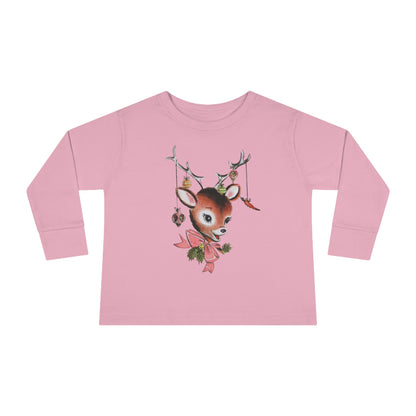 Vintage Deer with Antlers Toddler Long Sleeve Tee