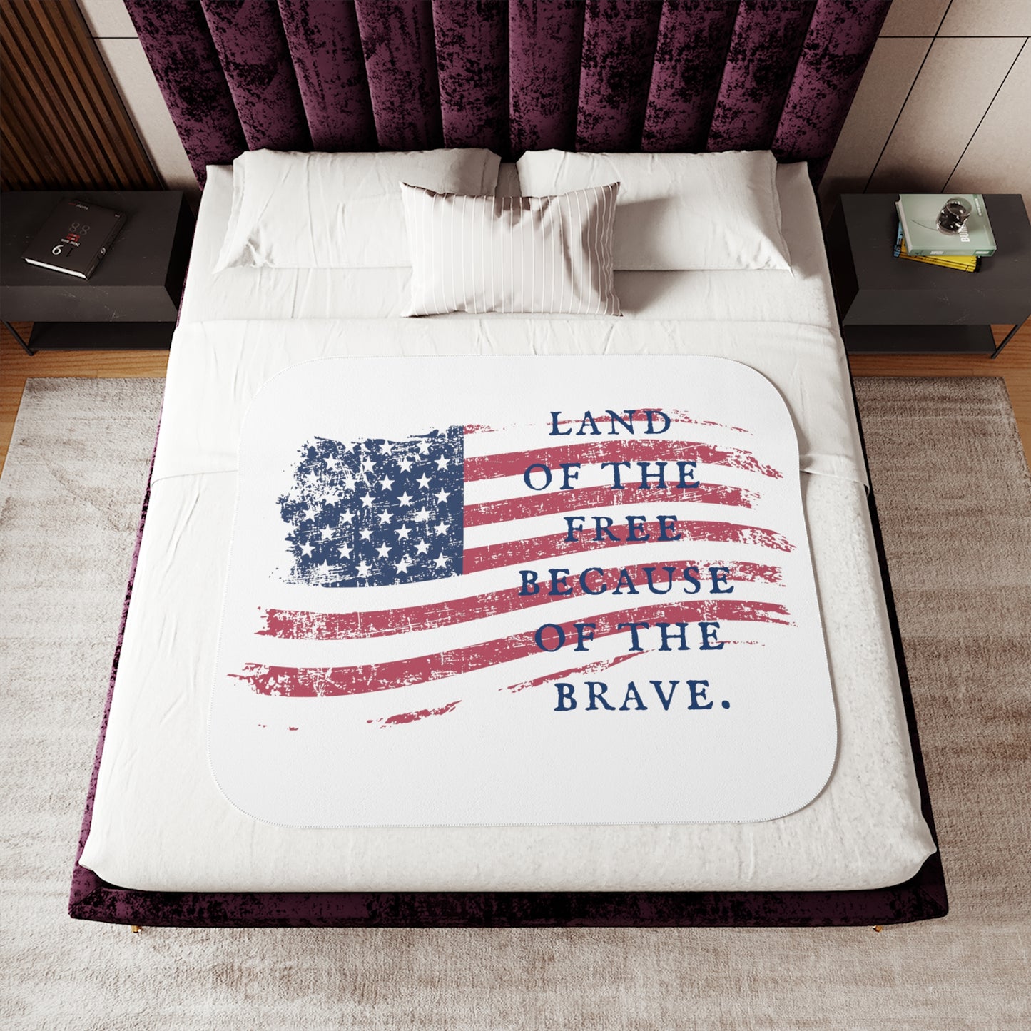 American Flag Sherpa Blanket