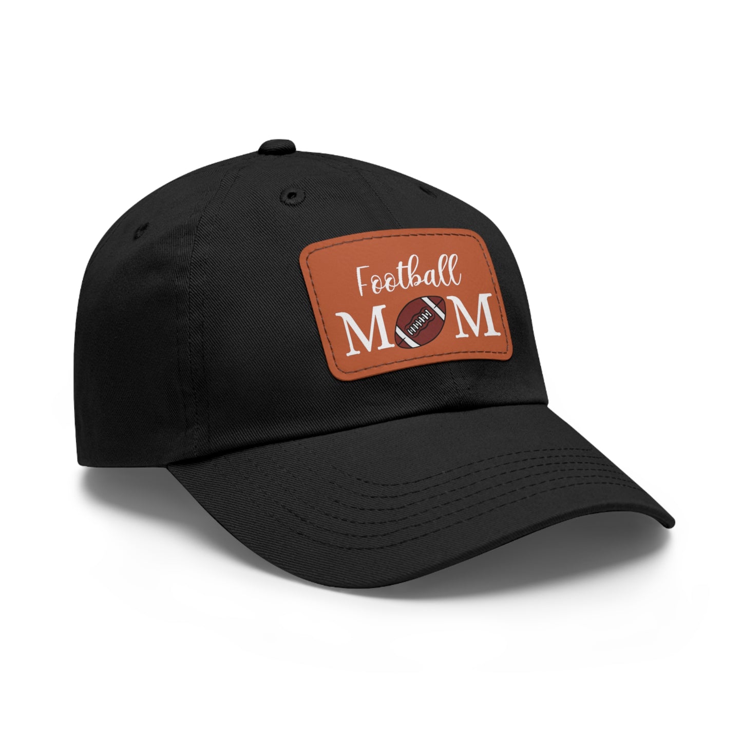 Football Mom Hat with Leather Patch