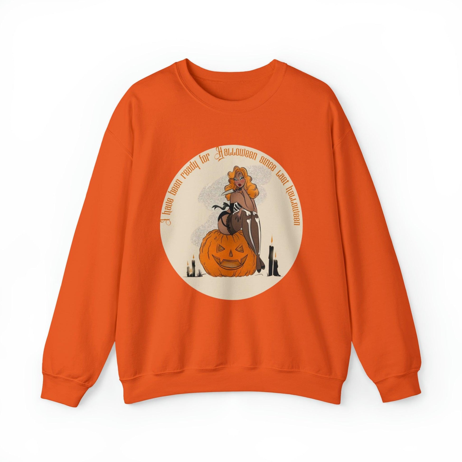 Pin Up Ready For Halloween Adult Sweatshirt - Deeg Family Design