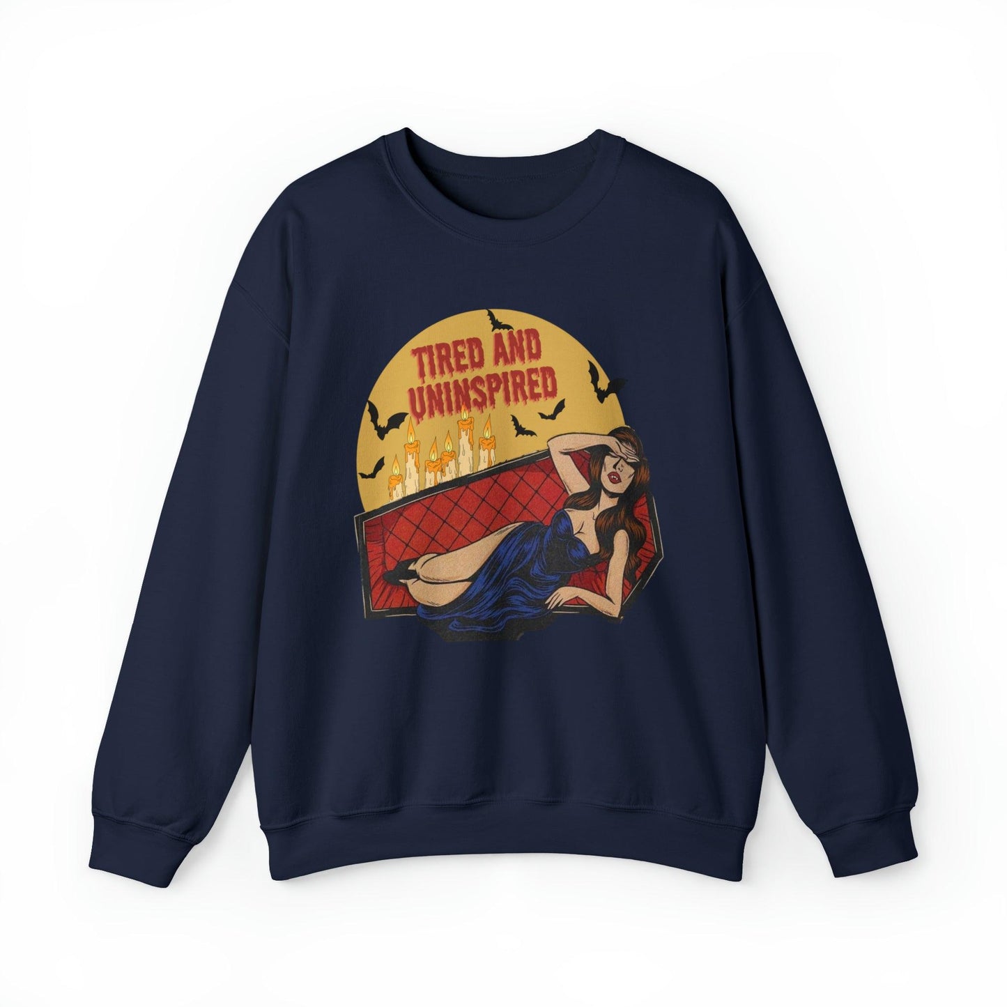 Pin Up Tired and Uninspired Adult Sweatshirt - Deeg Family Design