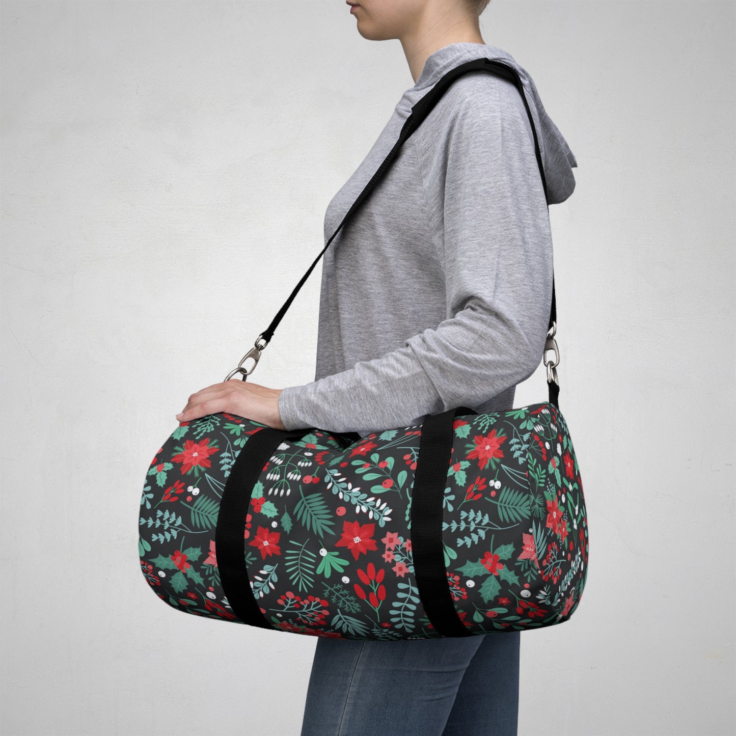 Winter Floral Duffel Bag