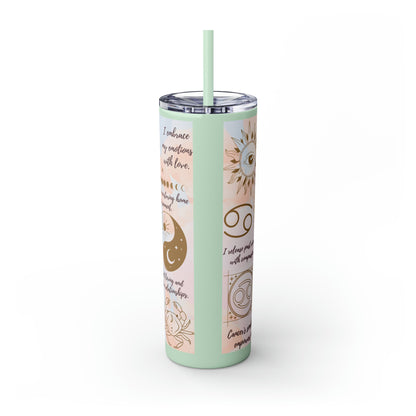 Cancer Skinny Tumbler with Straw, 20oz