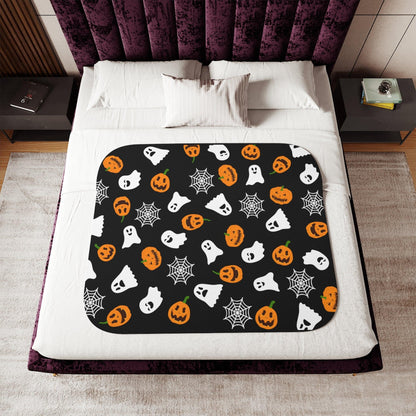 Cute Halloween Sherpa Blanket - Deeg Family Design