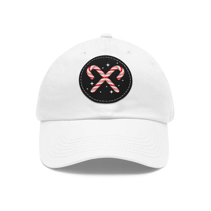 Candy Cane Hat with Leather Patch