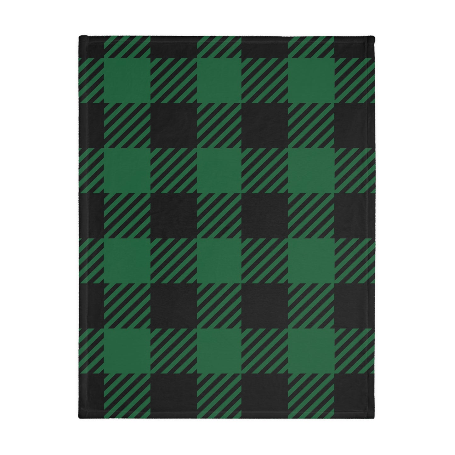 Green Buffalo Plaid Velveteen Minky Blanket