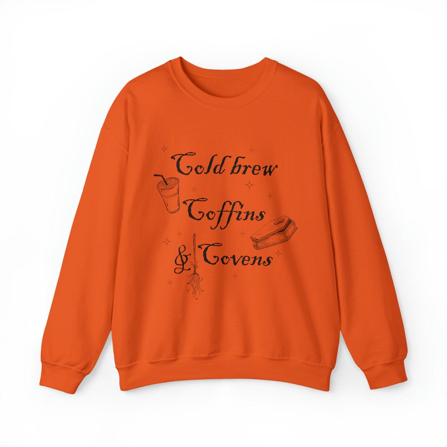 Cold Brew, Coffins and Covens Adult Sweatshirt - Deeg Family Design