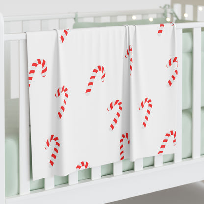 Candy Cane Baby Swaddle Blanket