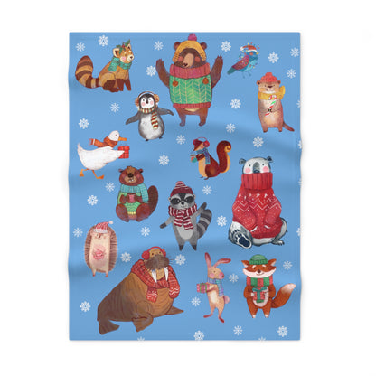 Winter Animal Soft Fleece Baby Blanket