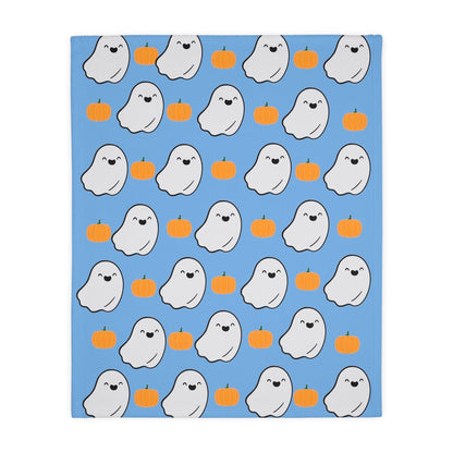 Blue Ghosts Velveteen Minky Blanket - Deeg Family Design