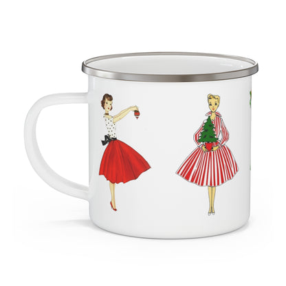 Vintage Ladies Enamel Camping Mug