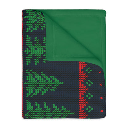 Winter Tree Pattern Velveteen Minky Blanket