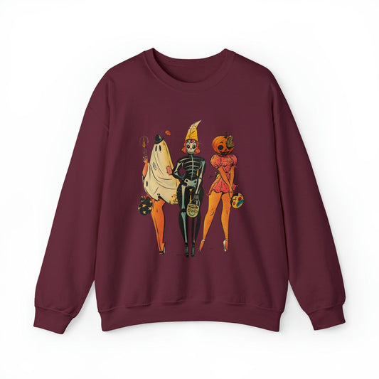 Pin Up Trick or Treat Trio Adult Sweatshirt - Deeg Family Design