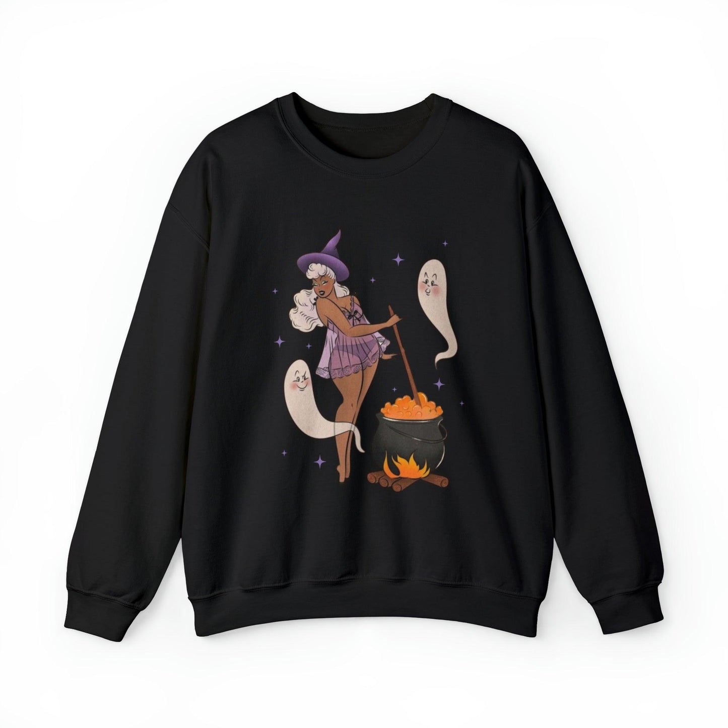 Pin Up Witch Adult Sweatshirt - Deeg Family Design