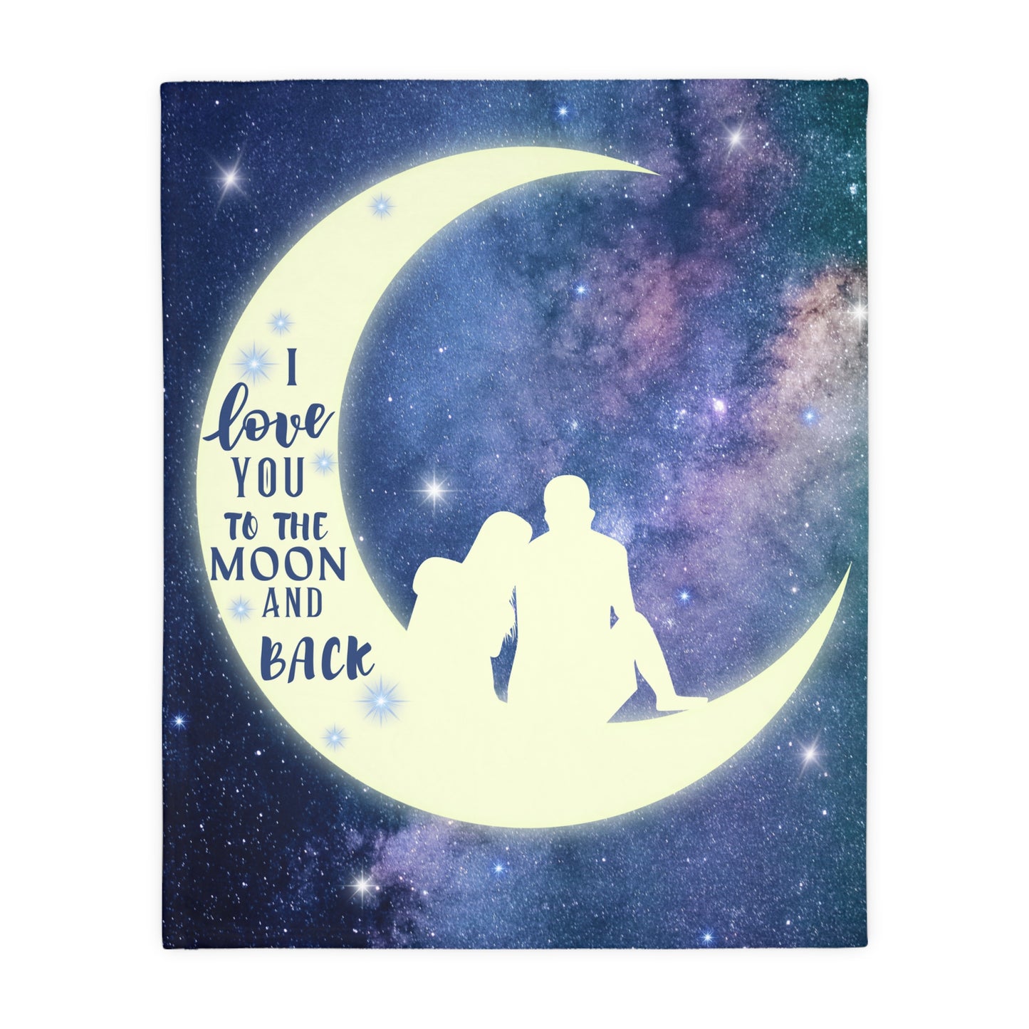 Love You To The Moon And Back Velveteen Blanket